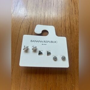 Banana Republic Silver Earring Trio Set